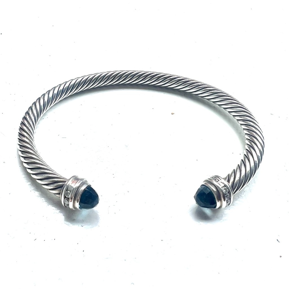 David Yurman Cable Bracelet
Sterling Silver, Hampton Blue Topaz, Diamonds, 5mm